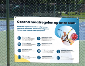 Corona signalisatie materialen voor sportclubs